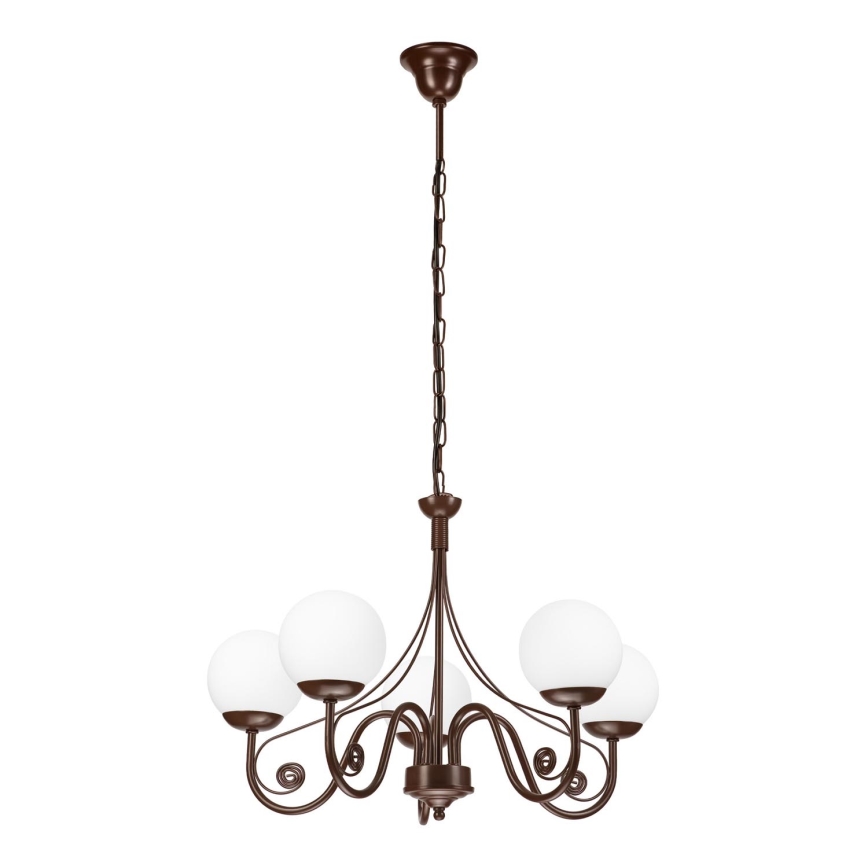 Brilagi - LED Żyrandol na łańcuchu COTTAGE 5xG9/40W/230V brązowy/biały