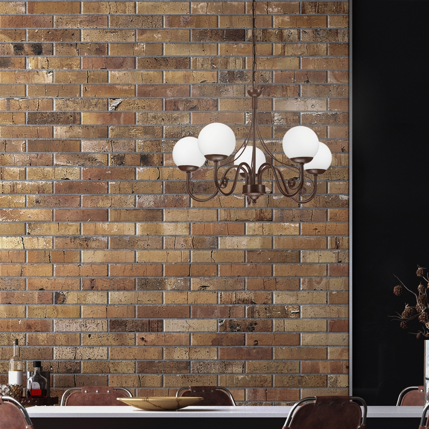 Brilagi - LED Żyrandol na łańcuchu COTTAGE 5xG9/40W/230V brązowy/biały