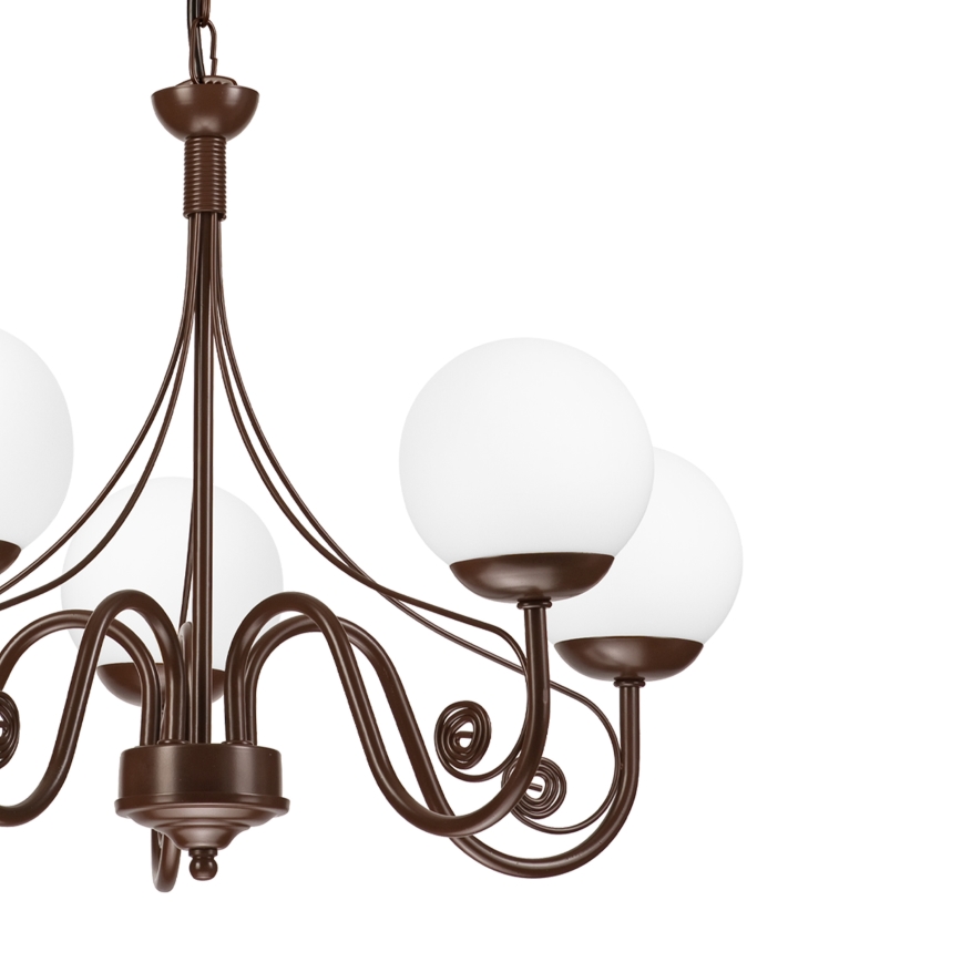 Brilagi - LED Żyrandol na łańcuchu COTTAGE 5xG9/40W/230V brązowy/biały