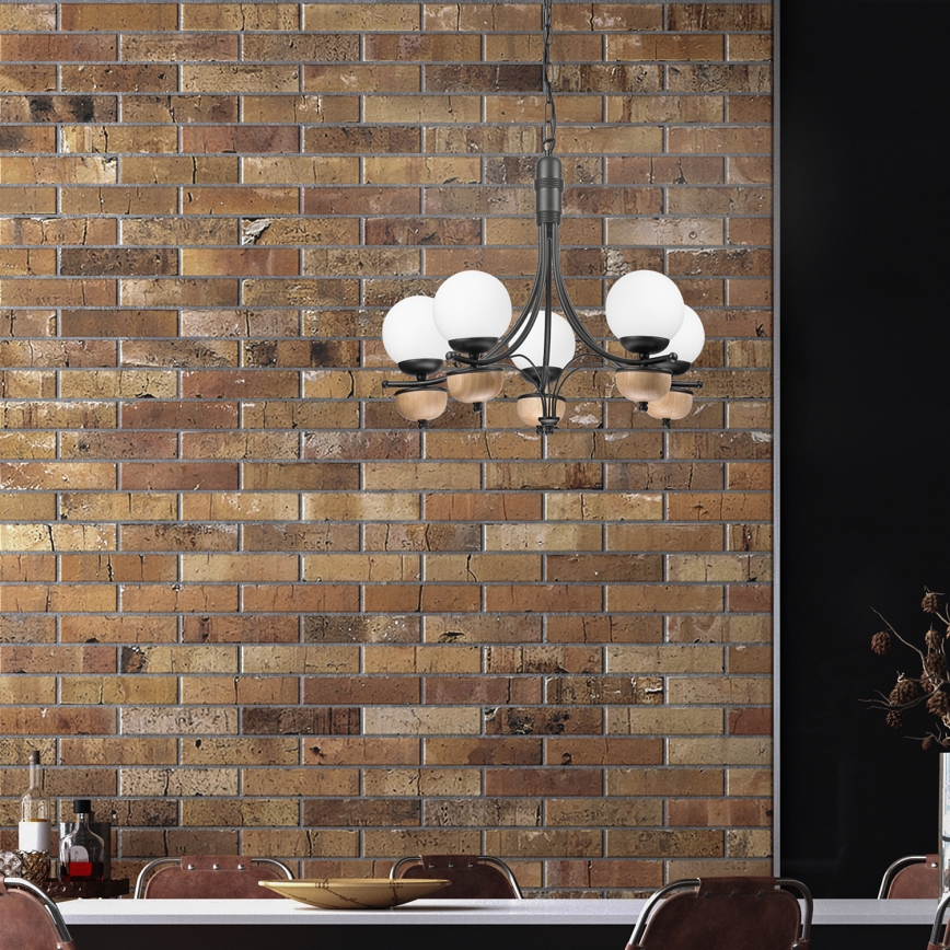 Brilagi - LED Żyrandol na łańcuchu COTTAGE 5xG9/40W/230V buk/biały