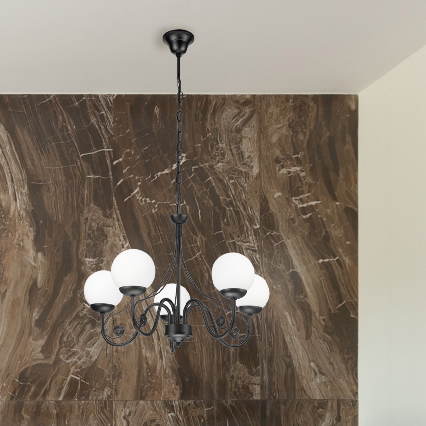 Brilagi - LED Żyrandol na łańcuchu COTTAGE 5xG9/40W/230V czarny/biały