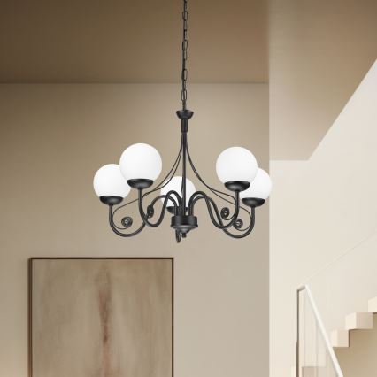 Brilagi - LED Żyrandol na łańcuchu COTTAGE 5xG9/40W/230V czarny/biały
