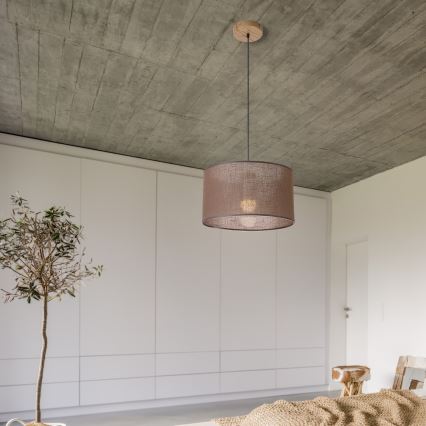 Brilagi - LED Żyrandol na lince ANTHONY 1xE27/60W/230V dąb/brązowy
