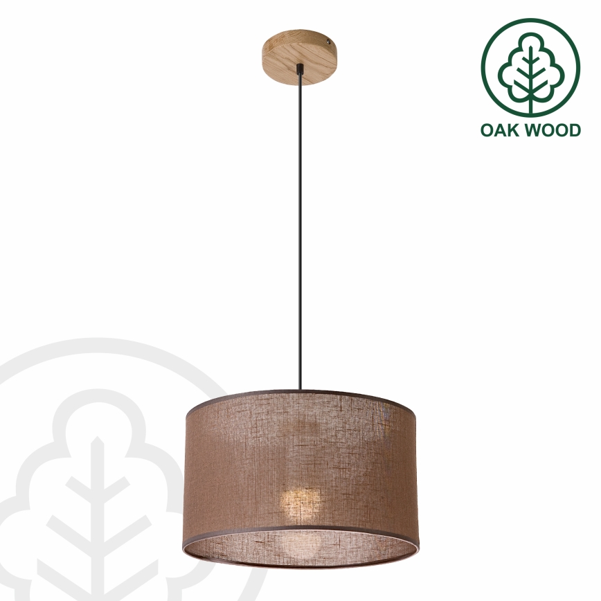 Brilagi - LED Żyrandol na lince ANTHONY 1xE27/60W/230V dąb/brązowy