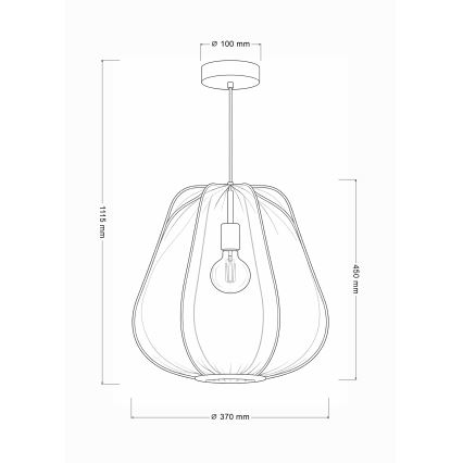 Brilagi - LED żyrandol na lince ARVEN 1xE27/8W/230V śr. 37 cm szary