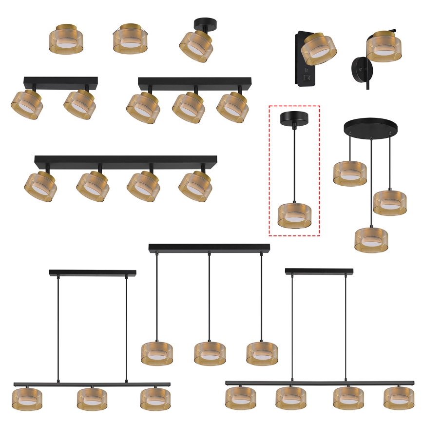 Brilagi - LED Żyrandol na lince AURA LUX 1xGX53/30W/230V czarny/złoty