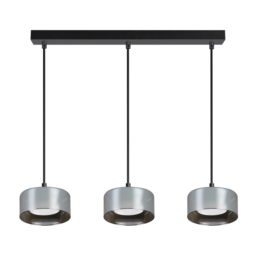 Brilagi - LED Żyrandol na lince AURA LUX 3xGX53/30W/230V czarny/przydymione szkło
