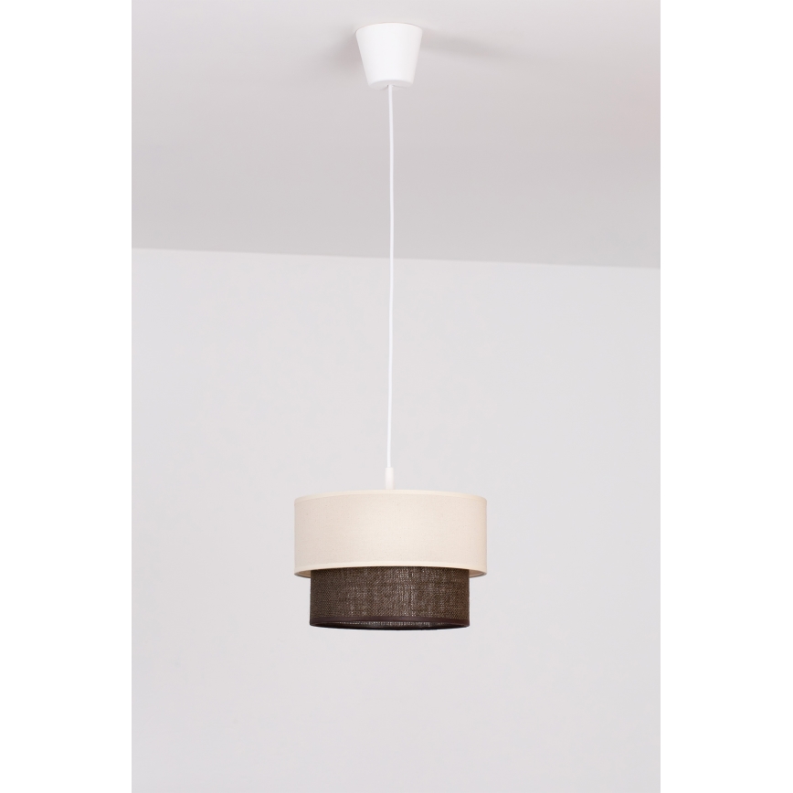 Brilagi - LED żyrandol na lince BOHO STYLE 1xE27/15W/230V śr. 25 cm kremowy/brązowy