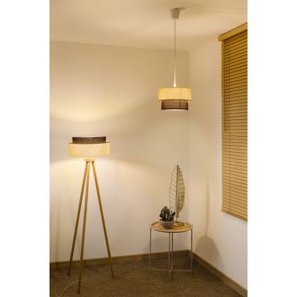 Brilagi - LED żyrandol na lince BOHO STYLE 1xE27/15W/230V śr. 25 cm kremowy/brązowy