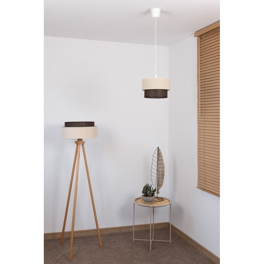 Brilagi - LED żyrandol na lince BOHO STYLE 1xE27/15W/230V śr. 25 cm kremowy/brązowy