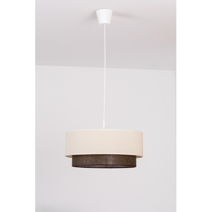 Brilagi - LED żyrandol na lince BOHO STYLE 1xE27/15W/230V śr. 40 cm kremowy/brązowy