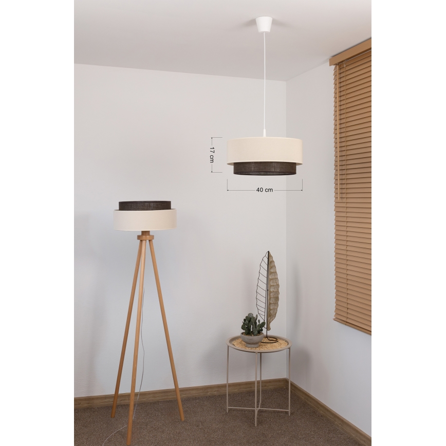 Brilagi - LED żyrandol na lince BOHO STYLE 1xE27/15W/230V śr. 40 cm kremowy/brązowy