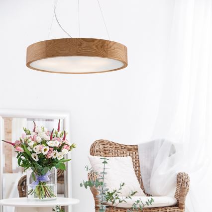 Brilagi - LED żyrandol na lince CARVALHO 3xE27/15W/230V dąb śr. 47,5 cm