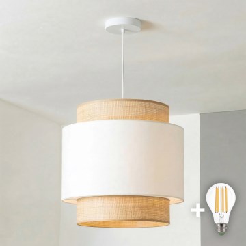 Brilagi - LED Żyrandol na lince CERIA 1xE27/40W/230V o średnicy 30 cm beżowy/biały