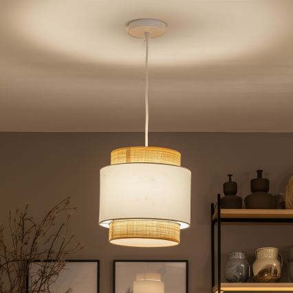Brilagi - LED Żyrandol na lince CERIA 1xE27/40W/230V o średnicy 30 cm beżowy/biały