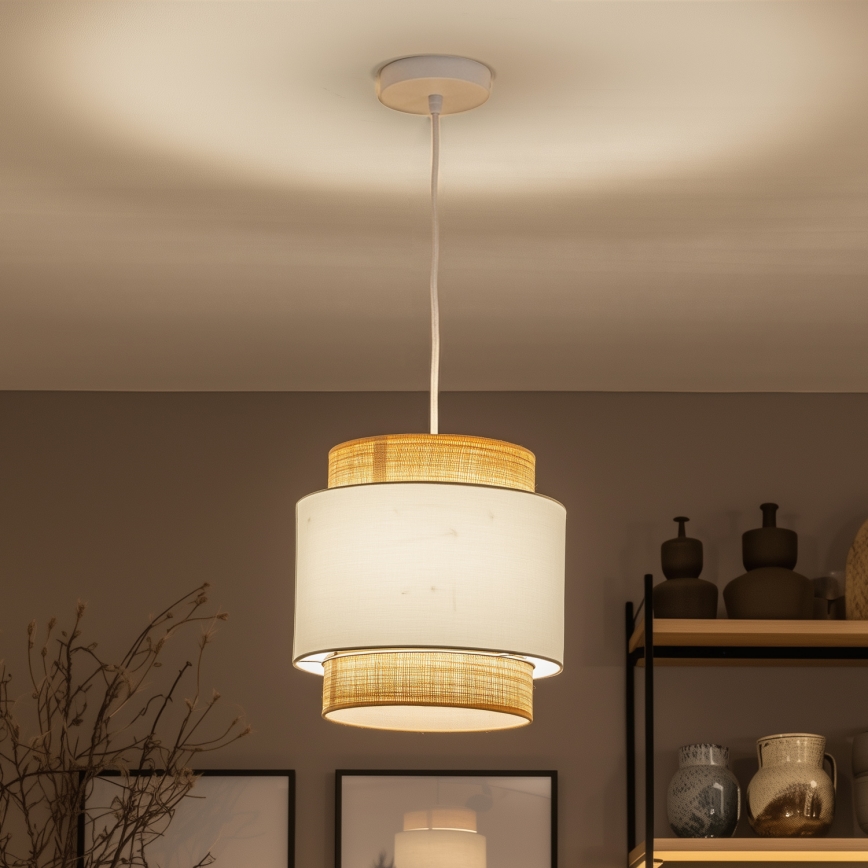 Brilagi - LED Żyrandol na lince CERIA 1xE27/40W/230V o średnicy 30 cm beżowy/biały