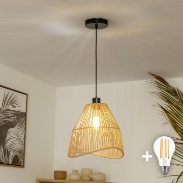 Brilagi - LED żyrandol na lince CERIA BOHO 1xE27/40W/230V śr. 30 cm brązowy