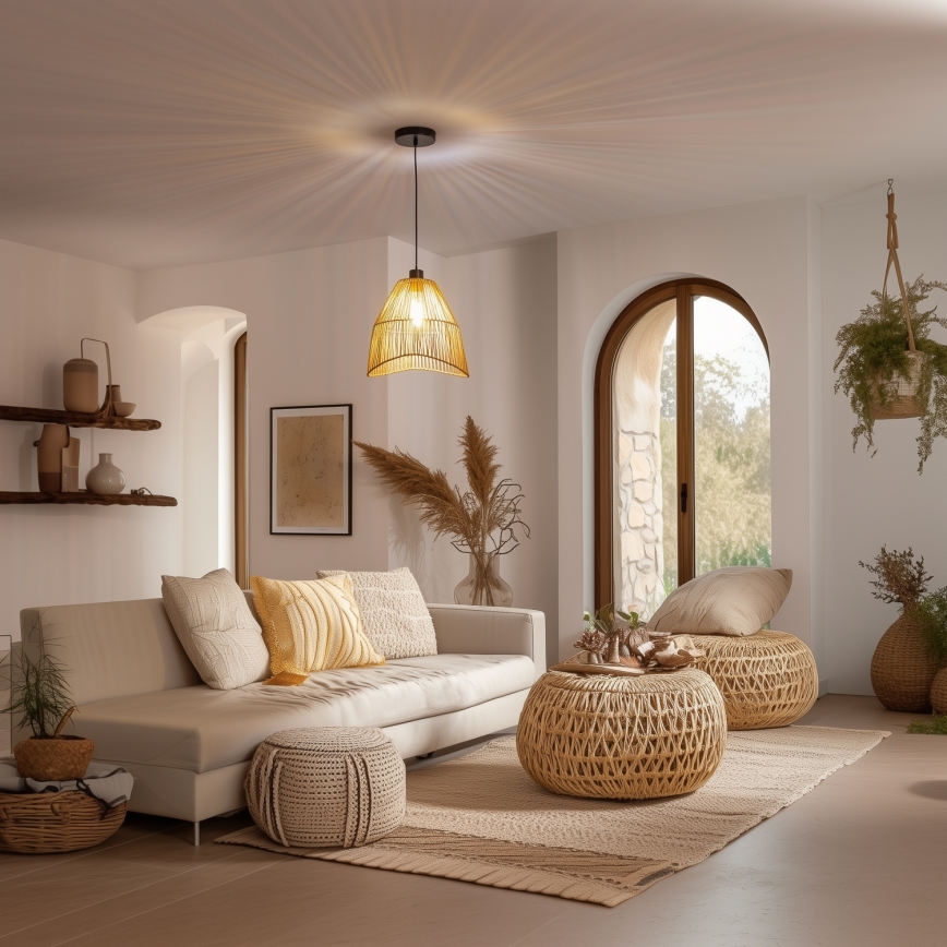 Brilagi - LED żyrandol na lince CERIA BOHO 1xE27/40W/230V śr. 30 cm brązowy