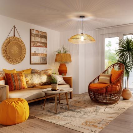 Brilagi - LED żyrandol na lince CERIA BOHO 1xE27/40W/230V śr. 70 cm brązowy