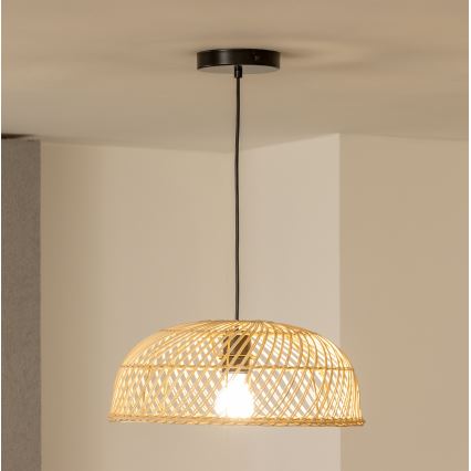 Brilagi - LED żyrandol na lince CERIA BOHO, 1xE27/40W/230V, średnica 60 cm, rattan