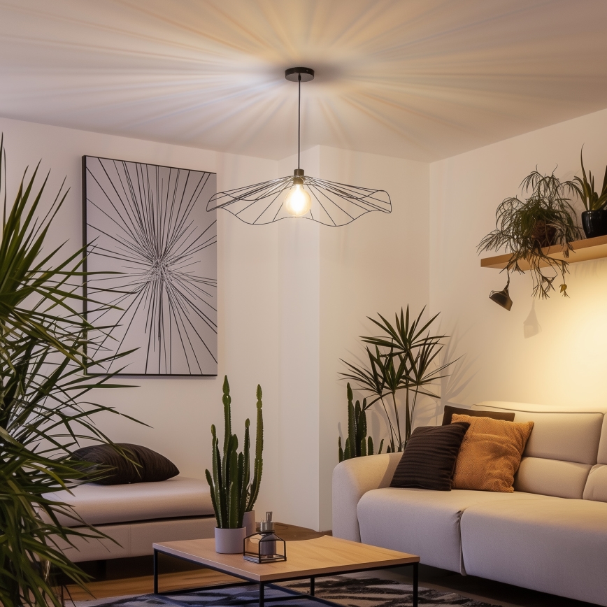 Brilagi - LED żyrandol na lince CERIA WIRE 1xE27/40W/230V śr. 80 cm czarny