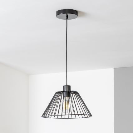 Brilagi - LED żyrandol na lince CERIA WIRE 1xE27/40W/230V, średnica 30 cm, czarny
