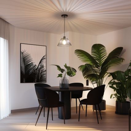 Brilagi - LED żyrandol na lince CERIA WIRE 1xE27/40W/230V, średnica 30 cm, czarny