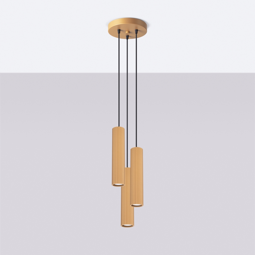 Brilagi - LED Żyrandol na lince CRESTO 3xGU10/10W/230V złoty