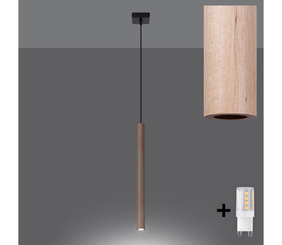 Brilagi - LED Żyrandol na lince DRIFA 1xG9/4W/230V drewno