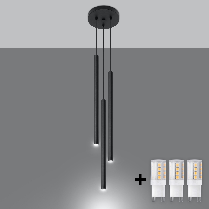 Brilagi -  LED Żyrandol na lince DRIFA 3xG9/4W/230V czarny