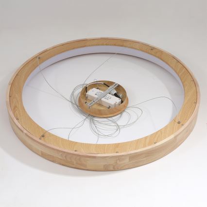 Brilagi - Żyrandol LED na lince FALCON WOOD LED/60W/230V 3000/4000/6000K śr. 80 cm drewno