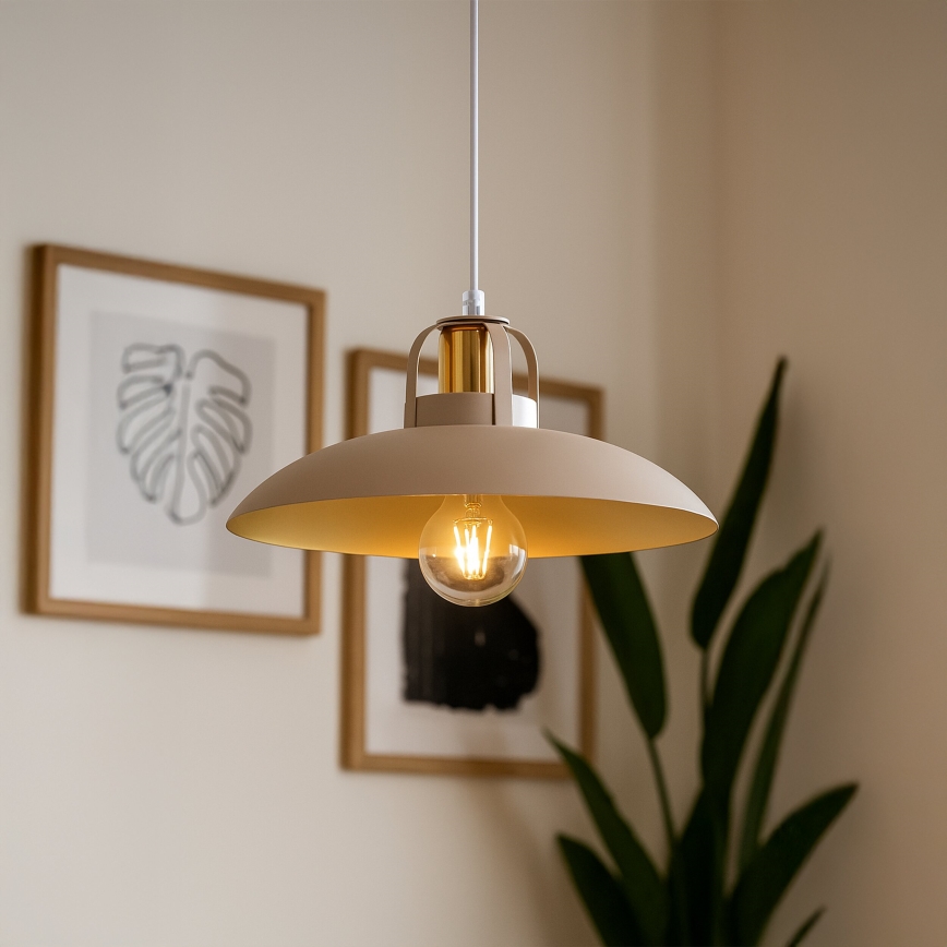 Brilagi - LED Żyrandol na lince FLAMENGO 1xE27/60W/230V beżowy