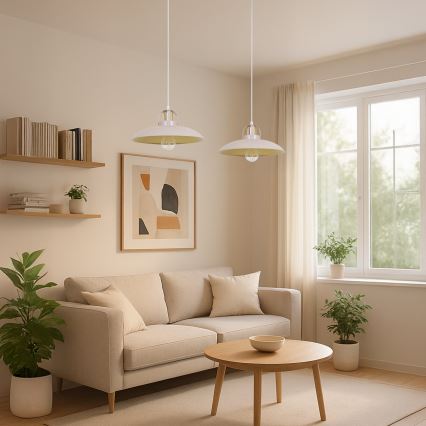 Brilagi - LED Żyrandol na lince FLAMENGO 2xE27/60W/230V beżowy