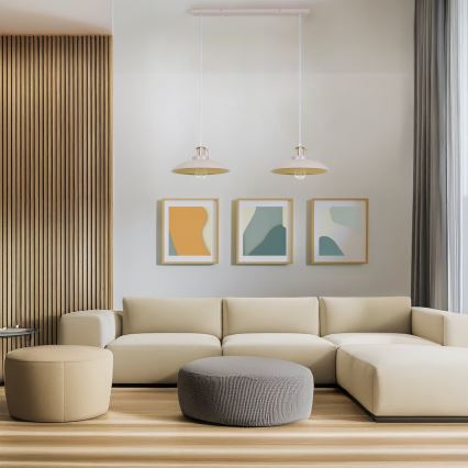 Brilagi - LED Żyrandol na lince FLAMENGO 2xE27/60W/230V beżowy