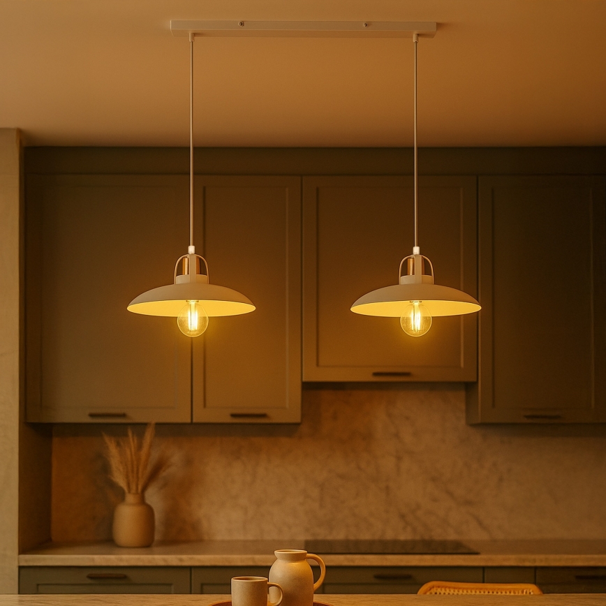 Brilagi - LED Żyrandol na lince FLAMENGO 2xE27/60W/230V biały