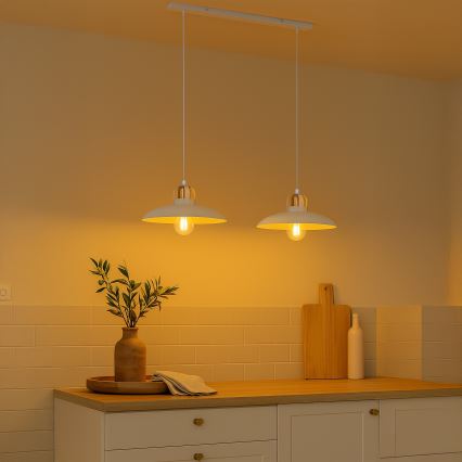 Brilagi - LED Żyrandol na lince FLAMENGO 2xE27/60W/230V biały