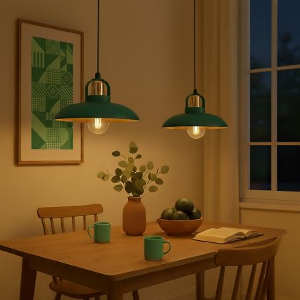 Brilagi - LED Żyrandol na lince FLAMENGO 2xE27/60W/230V zielony