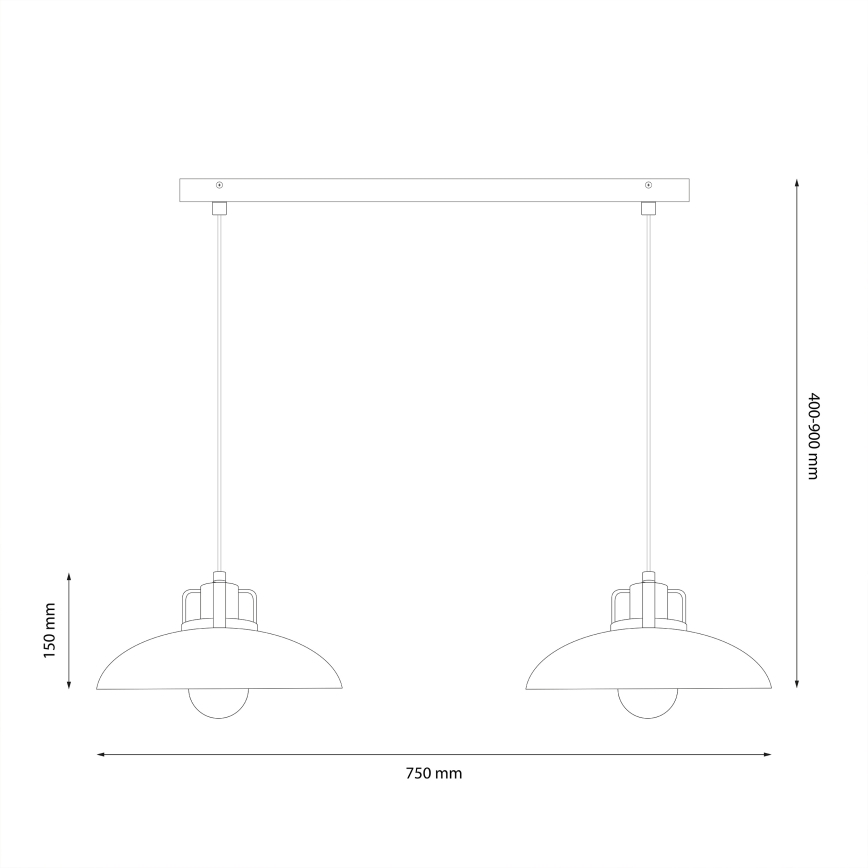 Brilagi - LED Żyrandol na lince FLAMENGO 2xE27/60W/230V zielony
