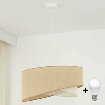 Brilagi - LED Żyrandol na lince LYRA 1xE27/15W/230V beżowy/kremowy