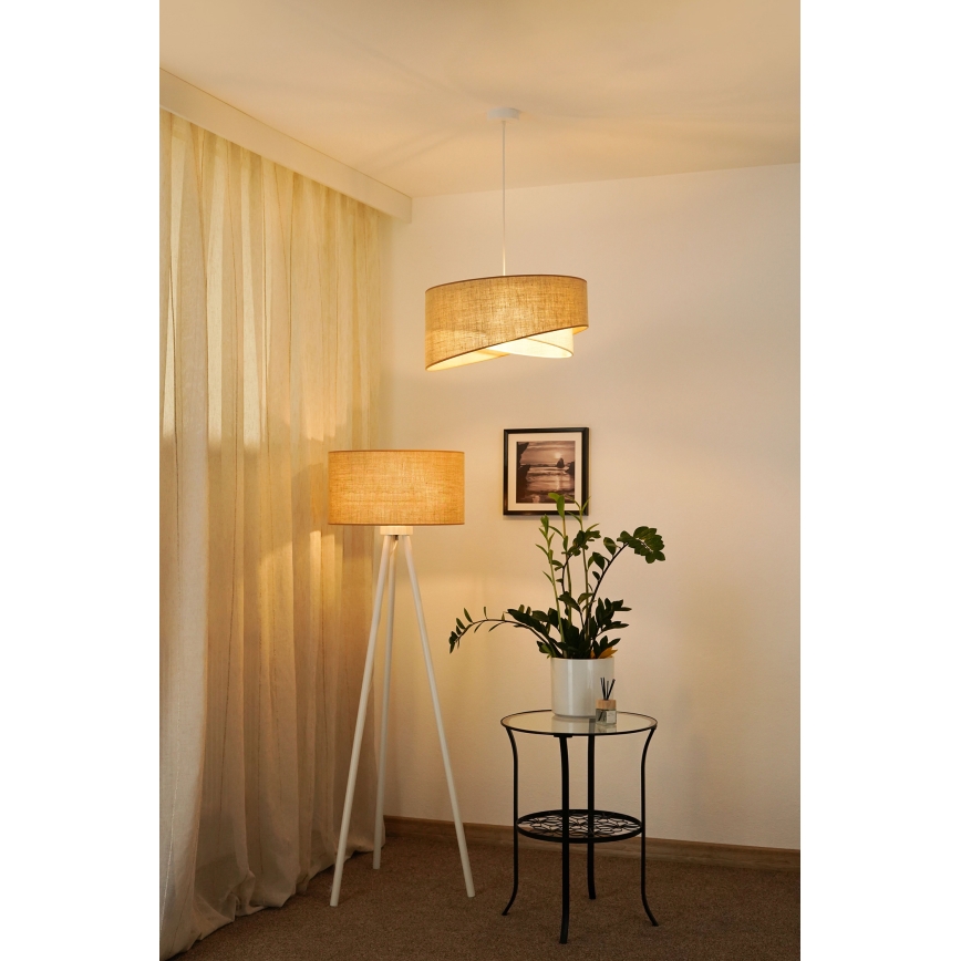 Brilagi - LED Żyrandol na lince LYRA 1xE27/15W/230V beżowy/kremowy