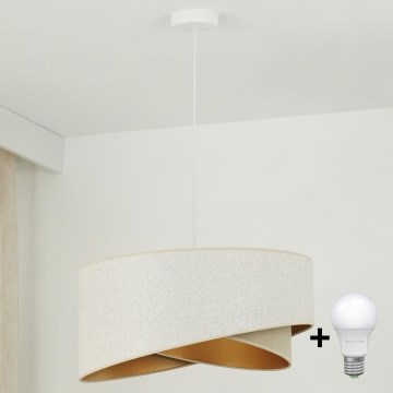 Brilagi - LED Żyrandol na lince LYRA 1xE27/15W/230V biały/beżowy/złoty