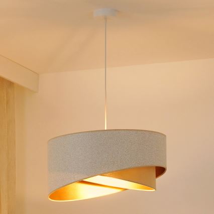 Brilagi - LED Żyrandol na lince LYRA 1xE27/15W/230V biały/beżowy/złoty