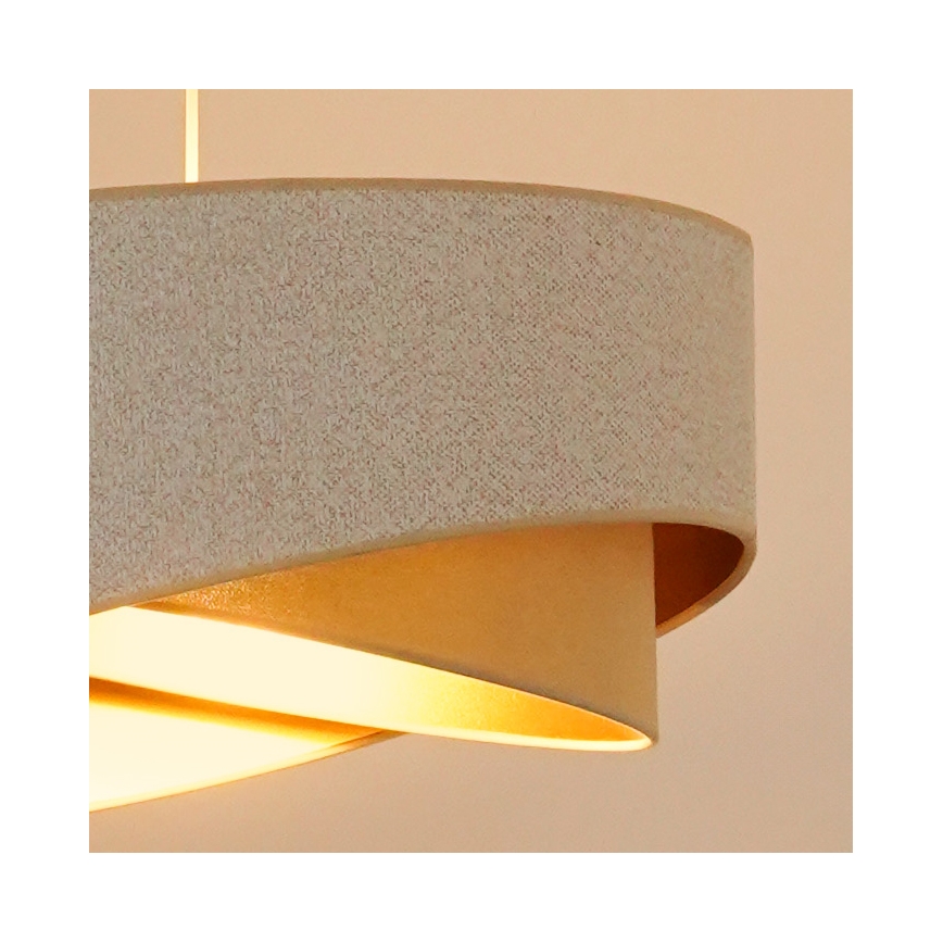 Brilagi - LED Żyrandol na lince LYRA 1xE27/15W/230V biały/beżowy/złoty