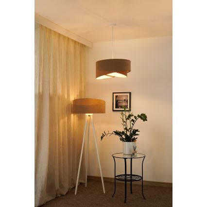 Brilagi - LED Żyrandol na lince LYRA 1xE27/15W/230V brązowy/biały