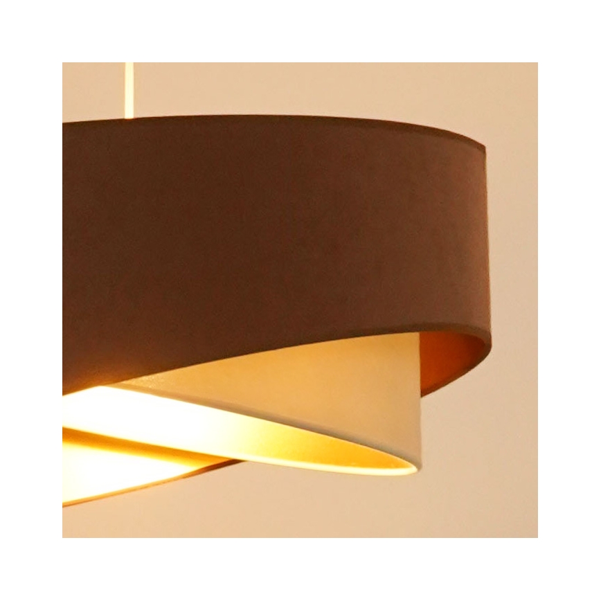 Brilagi - LED Żyrandol na lince LYRA 1xE27/15W/230V brązowy/kremowy/złoty