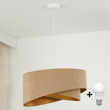 Brilagi - LED Żyrandol na lince LYRA 1xE27/15W/230V brązowy/złoty