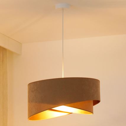 Brilagi - LED Żyrandol na lince LYRA 1xE27/15W/230V brązowy/złoty
