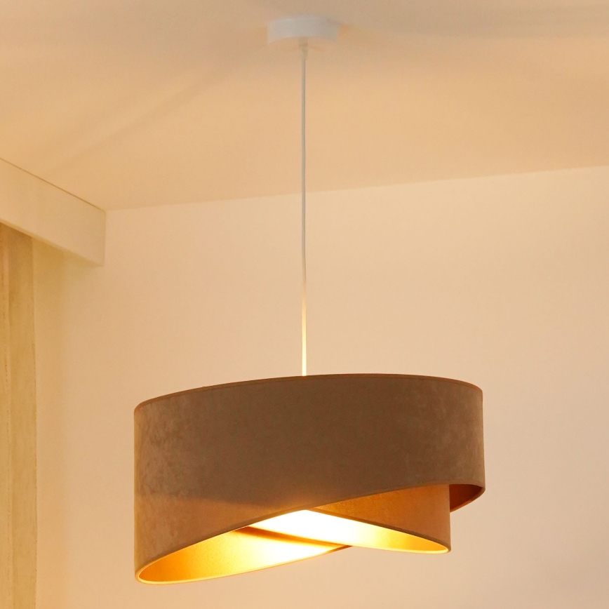 Brilagi - LED Żyrandol na lince LYRA 1xE27/15W/230V brązowy/złoty