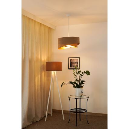 Brilagi - LED Żyrandol na lince LYRA 1xE27/15W/230V brązowy/złoty