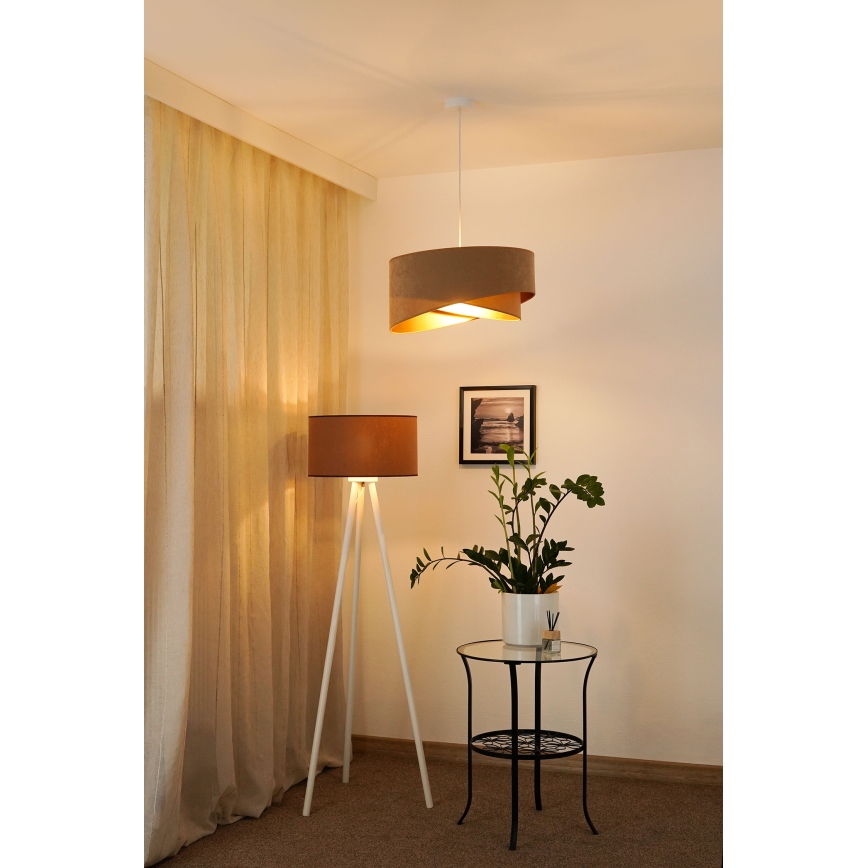 Brilagi - LED Żyrandol na lince LYRA 1xE27/15W/230V brązowy/złoty